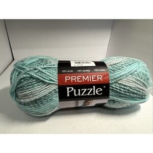 Premier Puzzle Yarn 1050-18 Dominoes 5 Bulky 328Yds Acrylic Turquoise Blue Grey